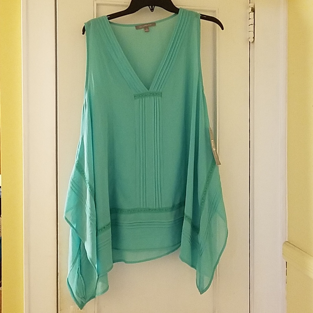 Aqua sleeveless blouse